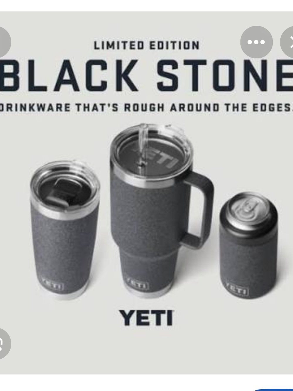 YETI Rambler BLACK STONE 35oz Textured Travel Tumbler Limited Edition